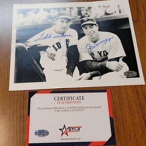 Yankees Joe dimaggio Ted willliams signed  8x10 photo